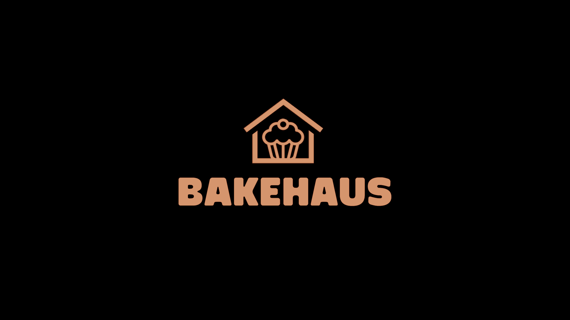 Bakehaus logo with a house-shaped cupcake mark