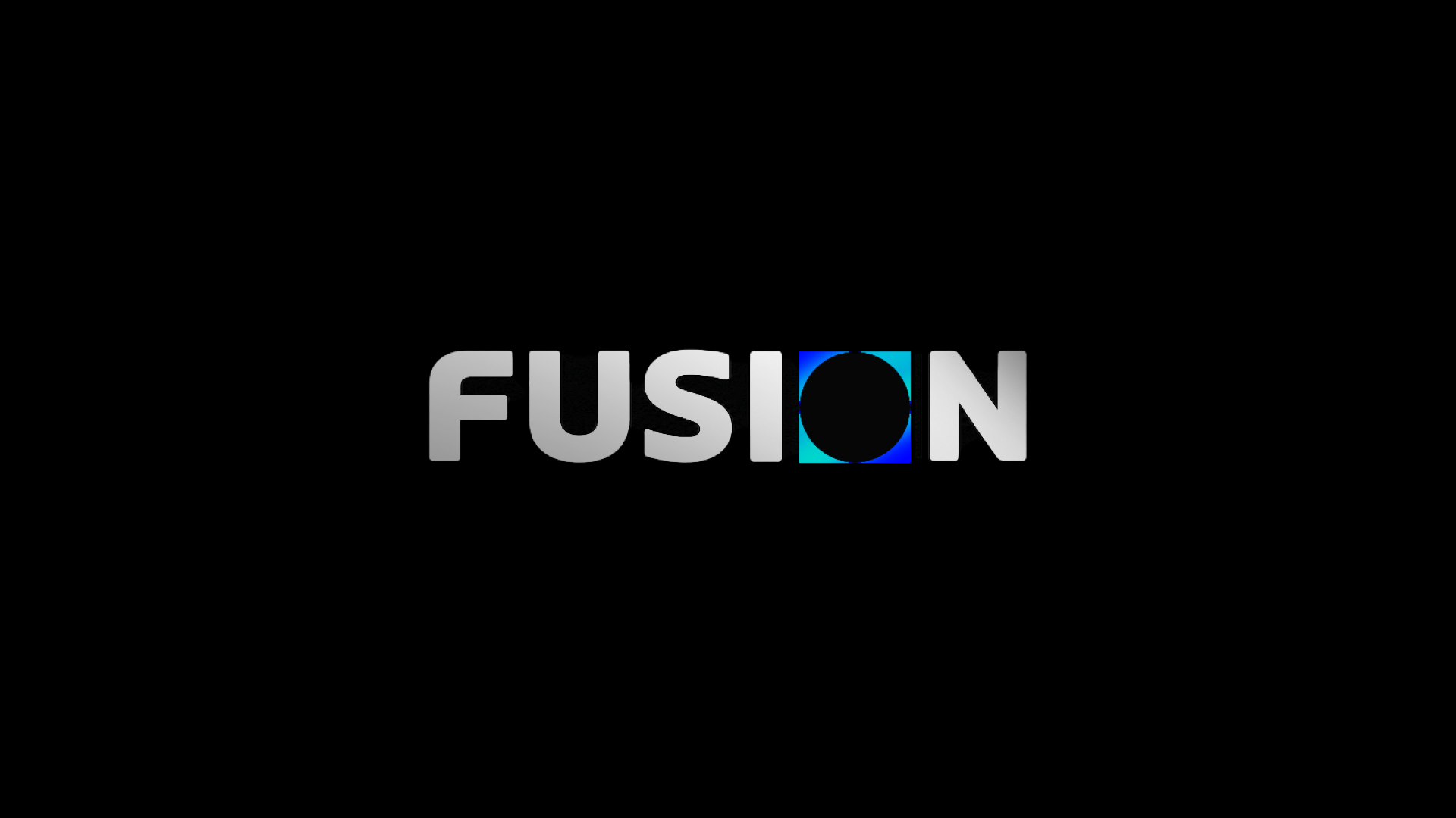 Fusion logotype with a gradient circle in the O