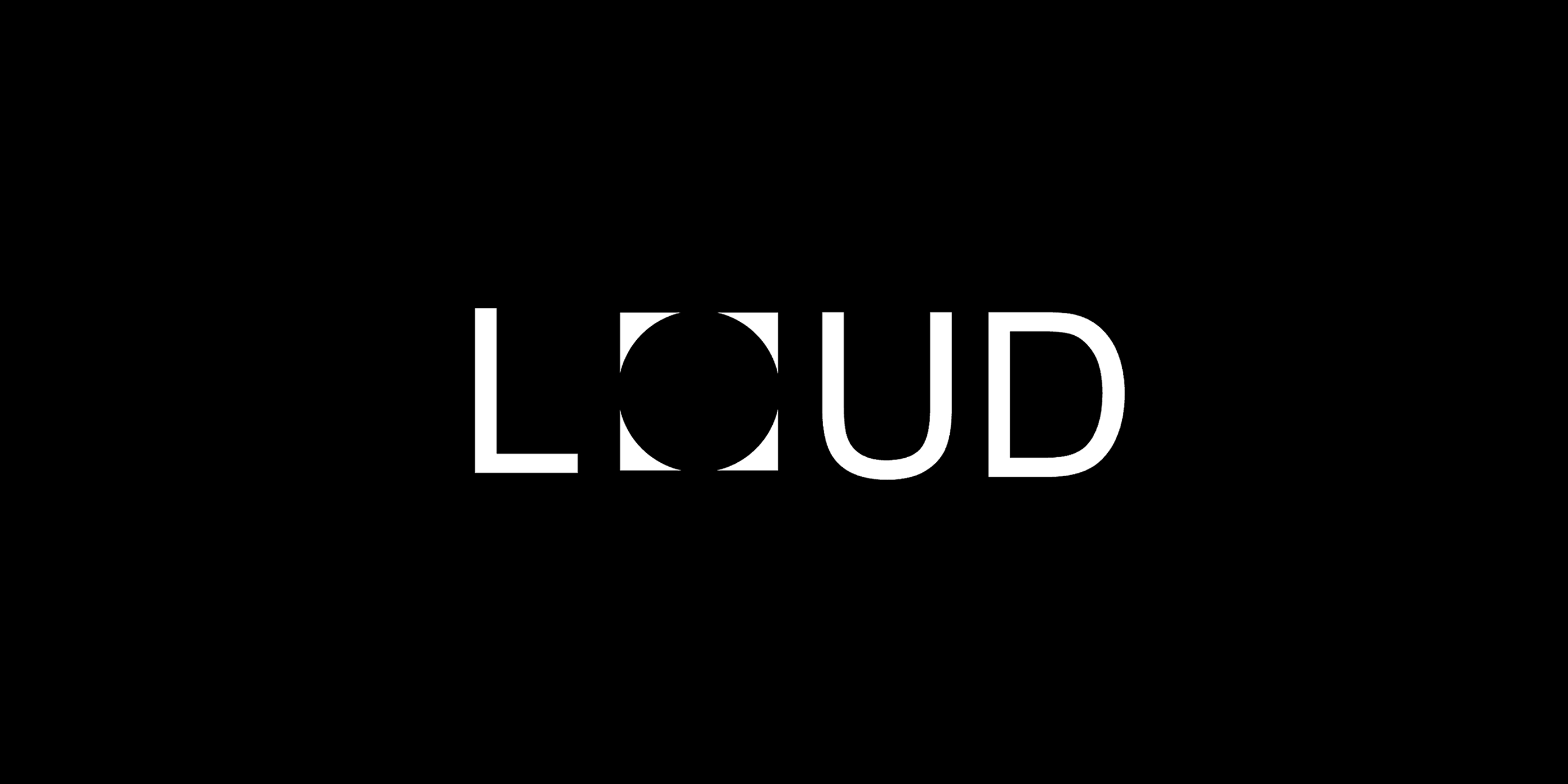 Loud logotype with a circular O